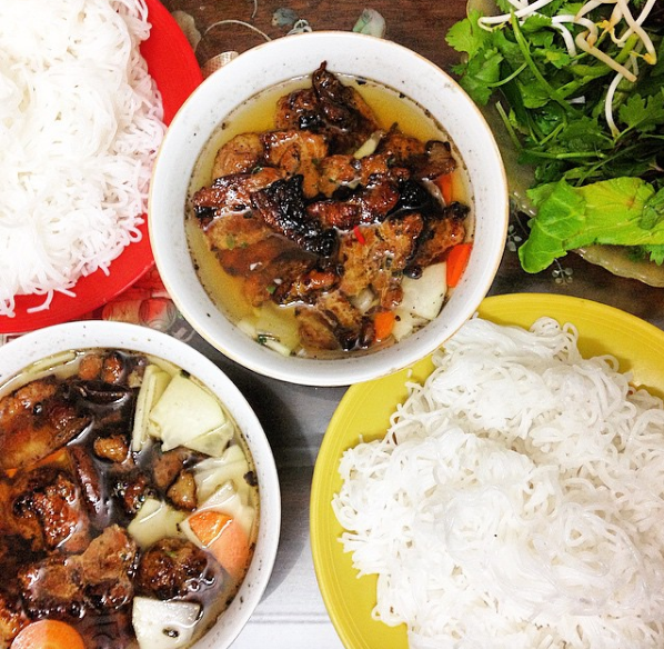Typical Vietnamese cuisine: a serving of bun cha